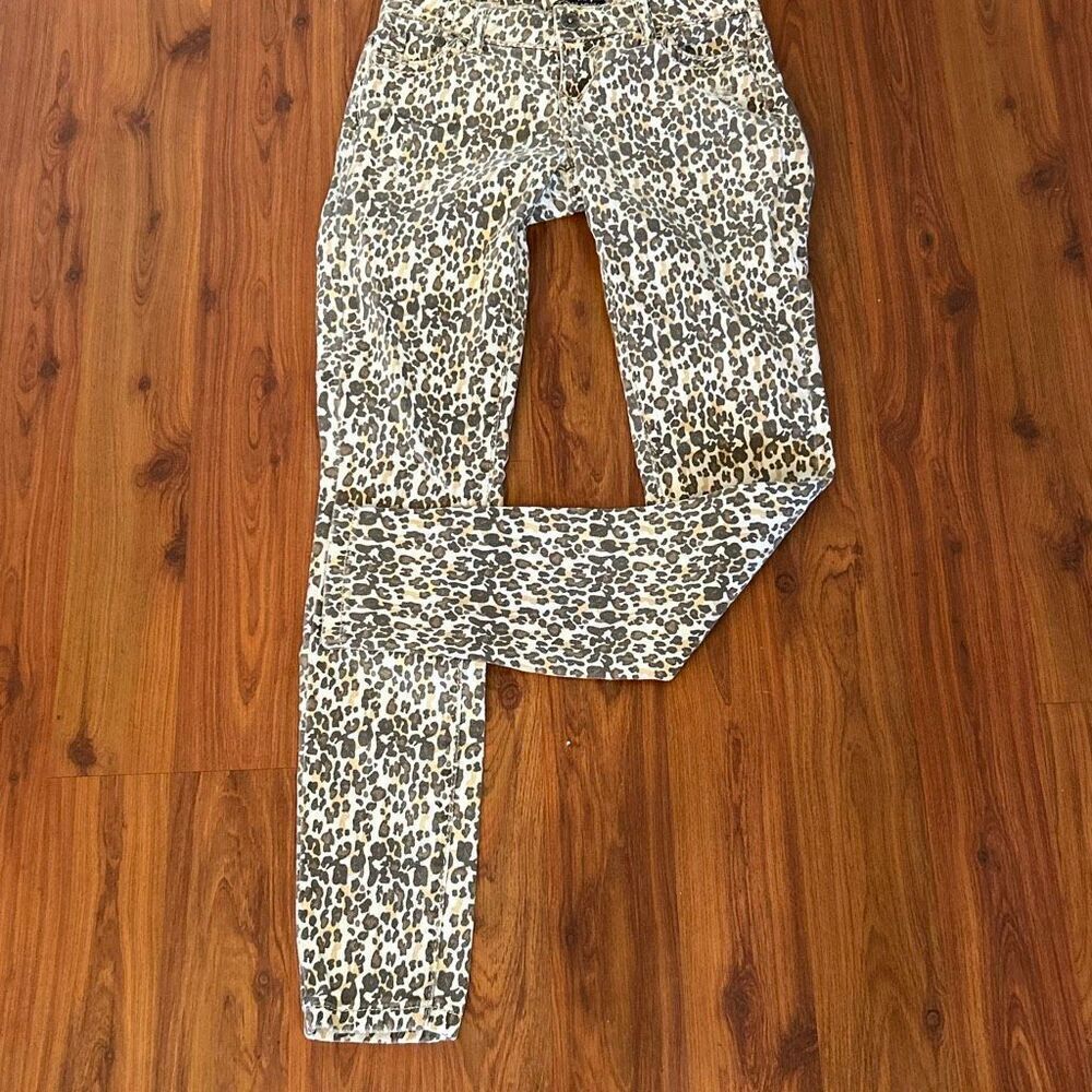 Y2K Hot kiss leopard print skinny lily jeans size 3 low-cut distressed